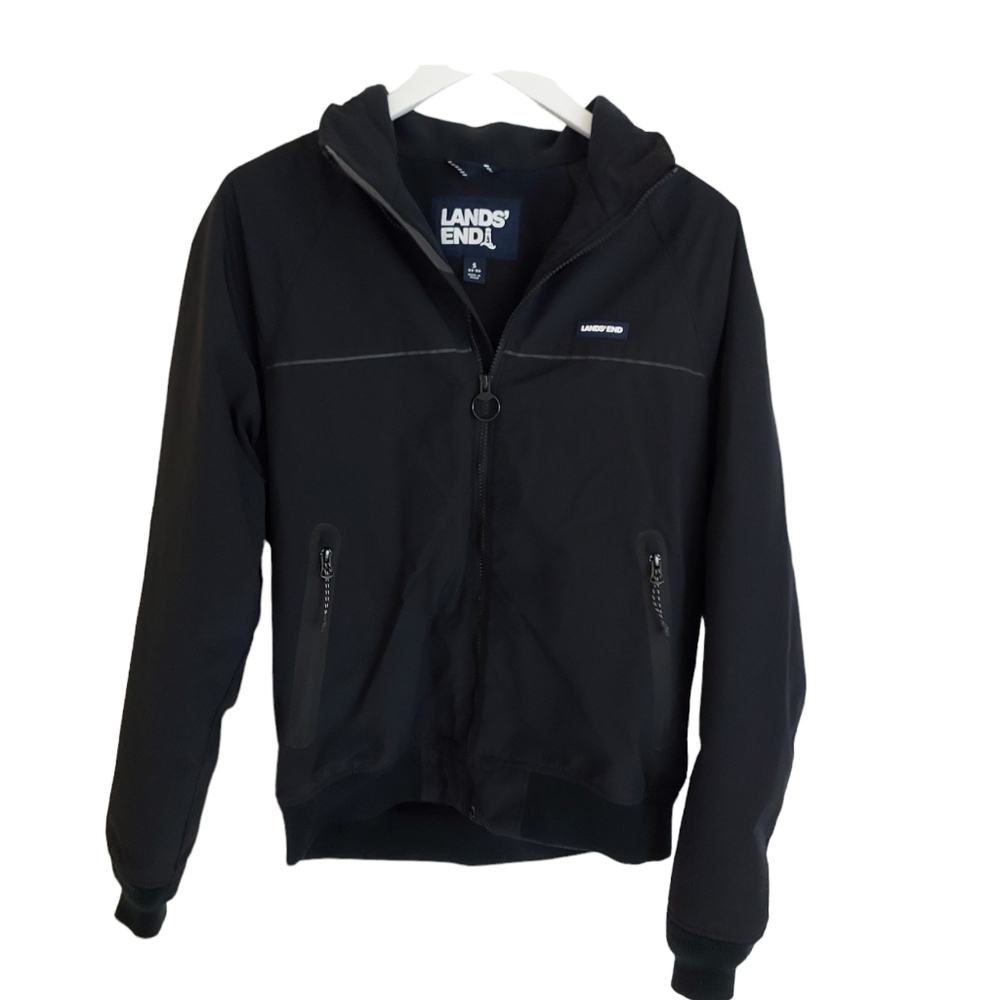 Lands End men's black winter ski jacket S